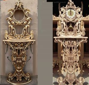 جدیدترین مدل ساعت کنسول چوبی سلطنتی کد 81