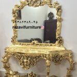 آینه کنسول سلطنتی ورق طلا