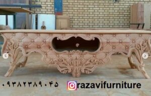 میز تلویزیون چوبی سلطنتی مدل پانیذ