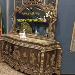 آینه کنسول سلطنتی چوب راش مدل فرخنده- تولیدی رضوی تبریز