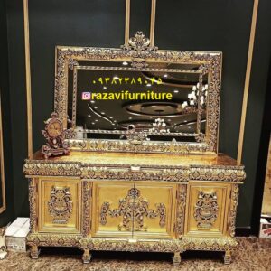 جدیدترین آینه میز کنسول طلایی