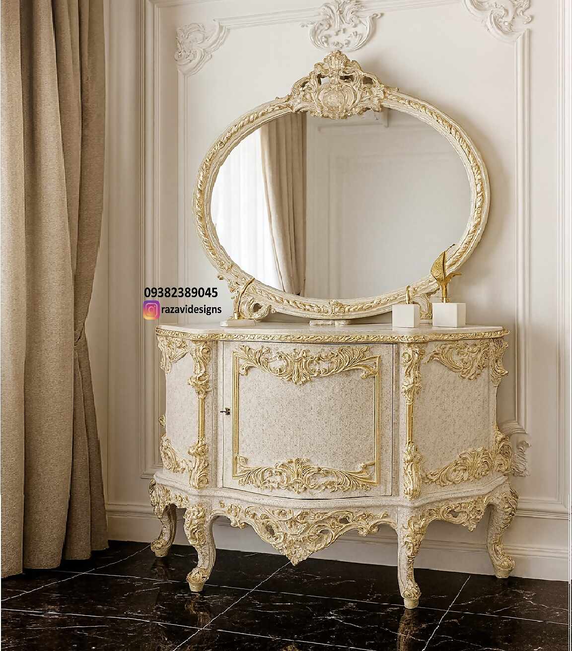 price console table with mirror