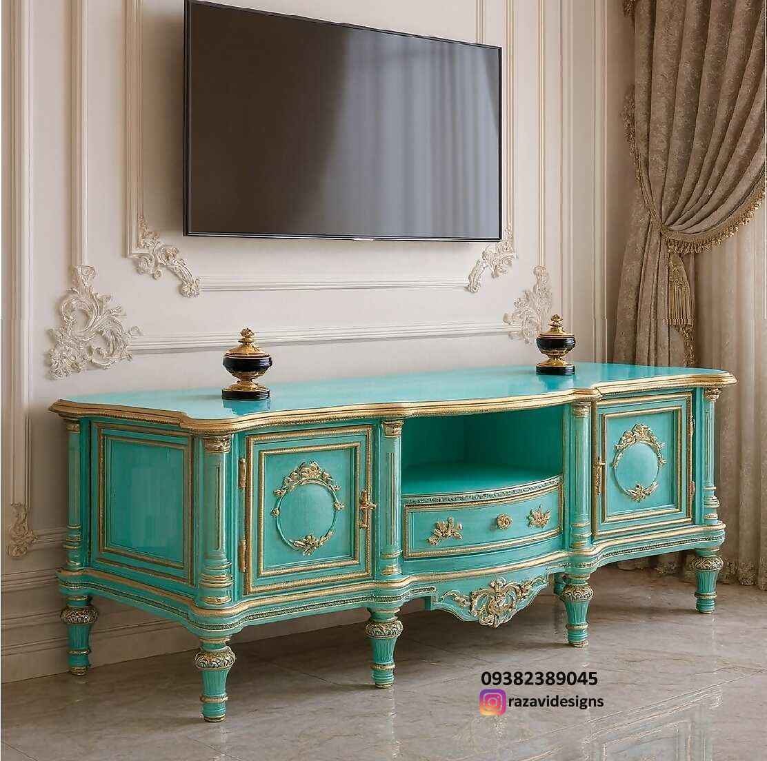 wooden modern tv table