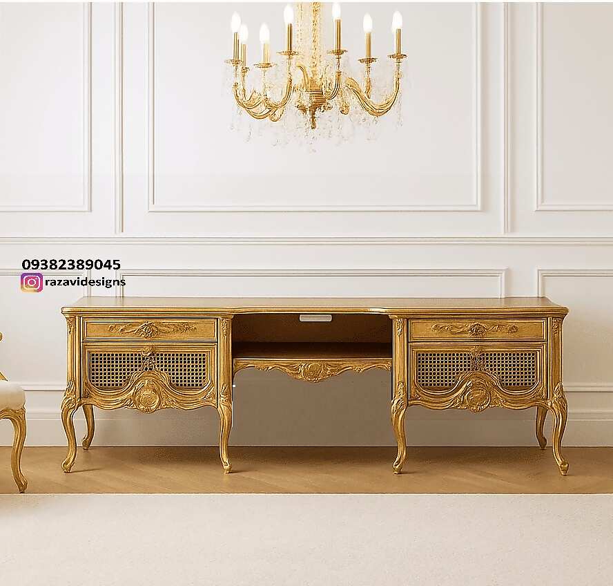 classic golden tv table