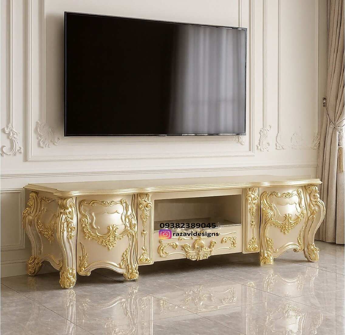 classic wooden tv table